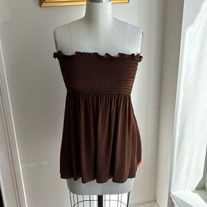 CELINE BROWN SILK TOP